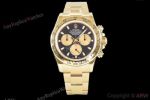 Swiss Rolex Daytona V2  904L Yellow Gold Black Dial watch AR Replica Watches